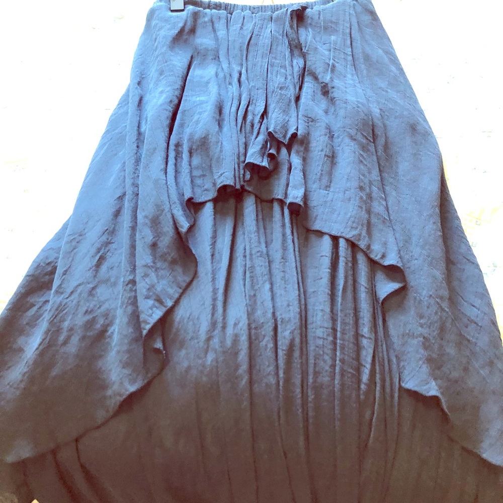 Blue high low skirt